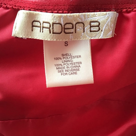 Arden B Red High Low Ruffle Strapless Evening Party Dress Size Small - Picture 10 of 10